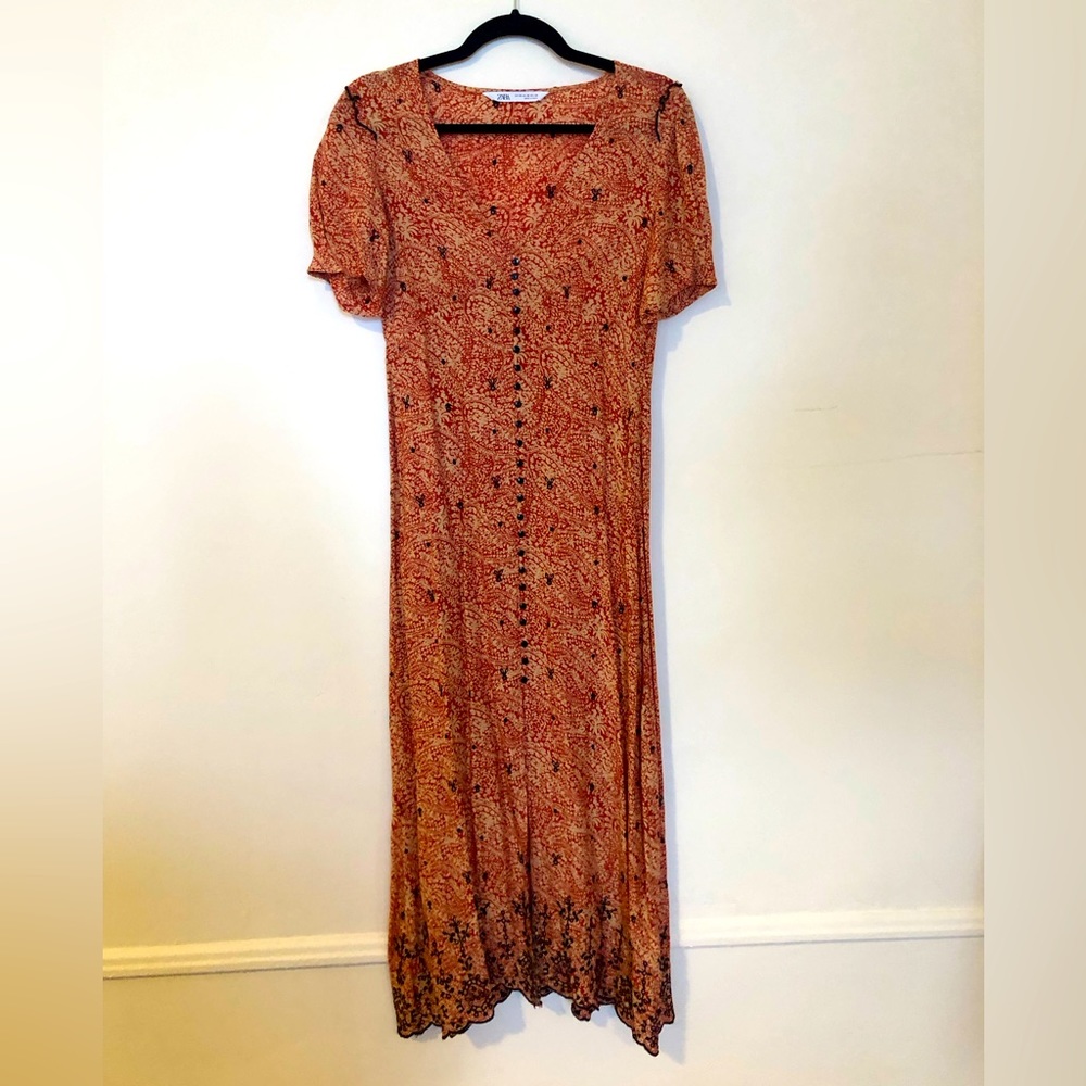 Zara short sleeved maxi